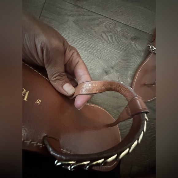 Zara Brown Leather Sandals with Gold Chain, Size 39(8.5) - Picture 8 of 9